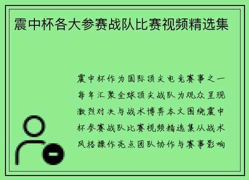 震中杯各大参赛战队比赛视频精选集